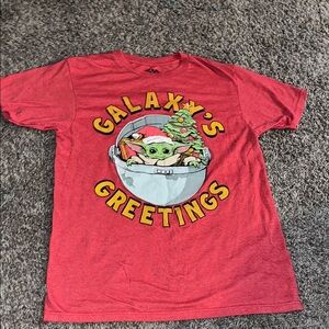 Star Wars Red Galaxy's Greetings Christmas Tee